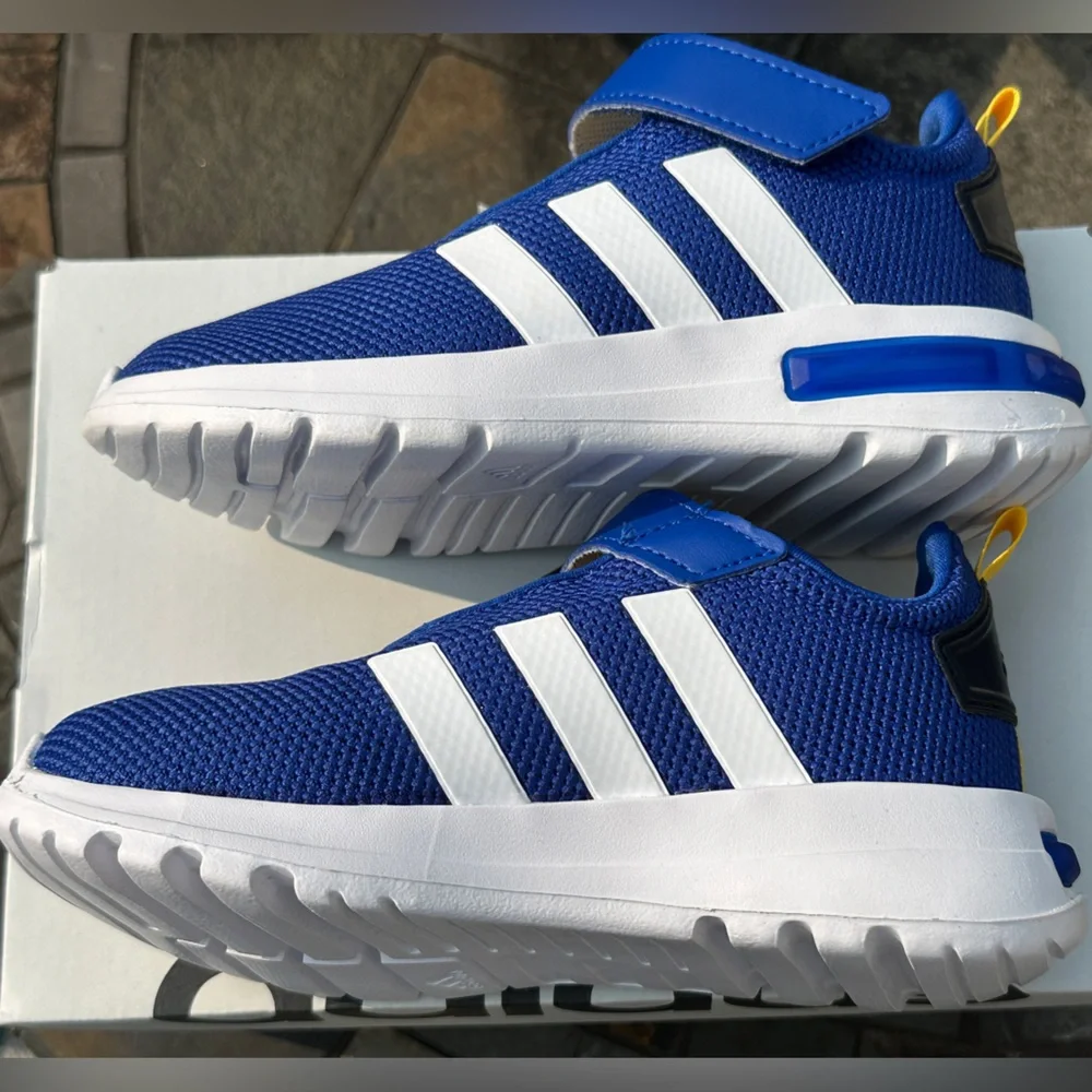 NEW Adidas Youth Toddler Blue White Casual Athletic Sneaker - Size 5K